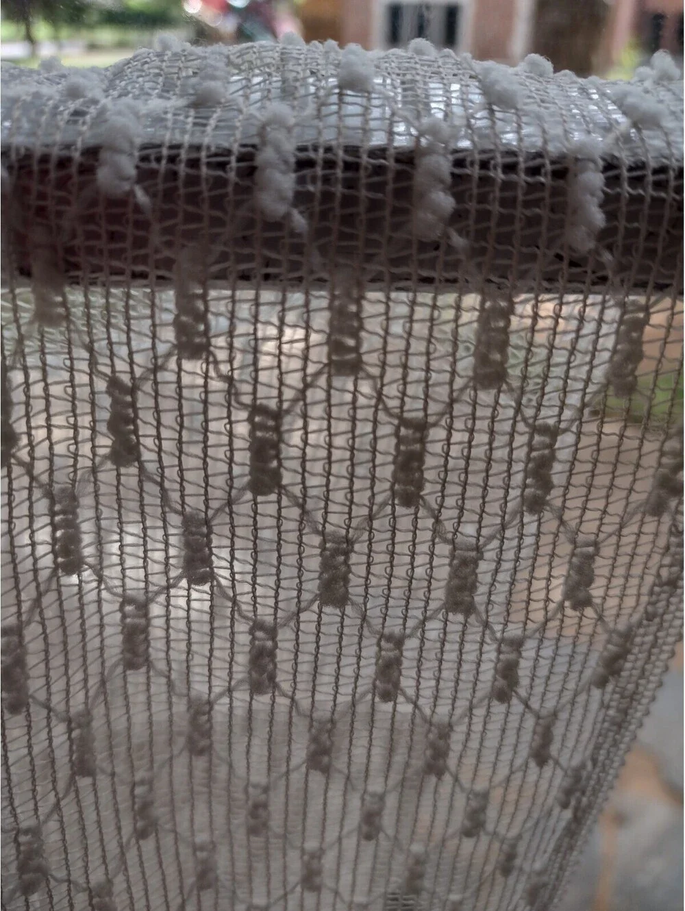 Curtains Vintage 60s Sheer Honeycomb Chenille Texture 39x78 Rod Pocket Pair